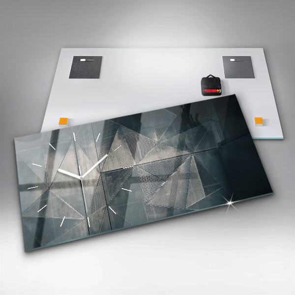 Vízszintes üvegóra Fém absztrakt háromszögek