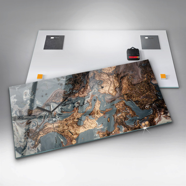 Vízszintes üvegóra Márvány művészet absztrakt