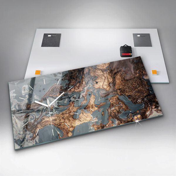 Vízszintes üvegóra Márvány művészet absztrakt