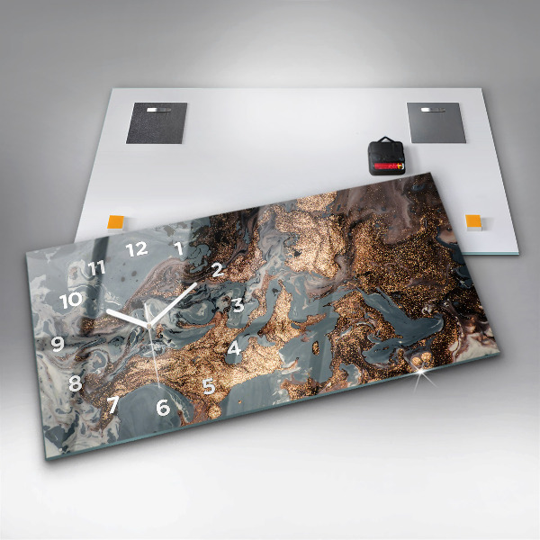 Vízszintes üvegóra Márvány művészet absztrakt