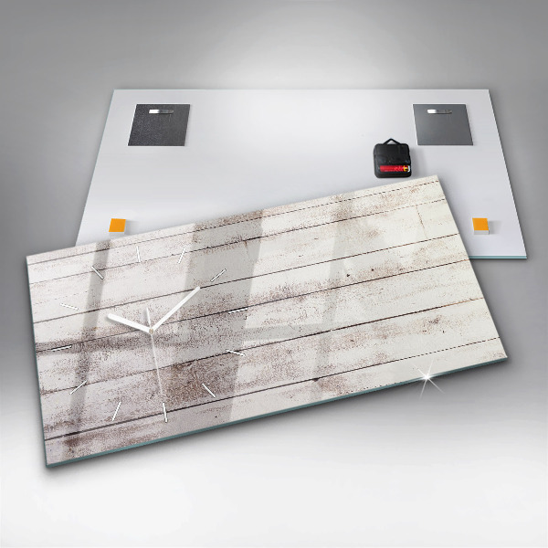 Vízszintes üvegóra Világos fa deszkák