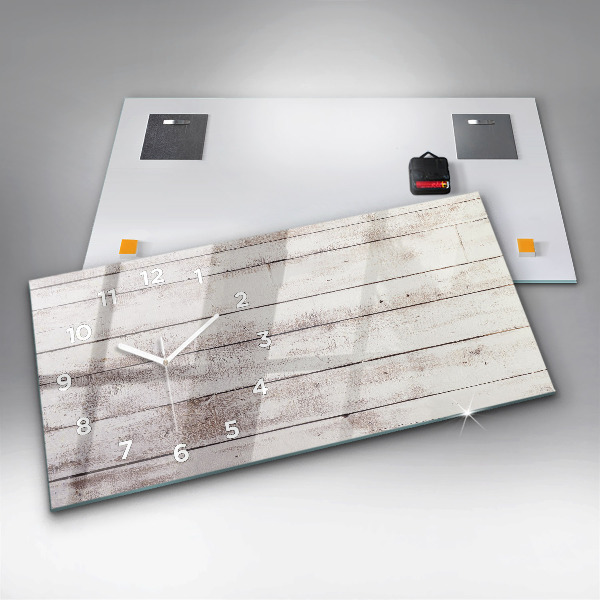 Vízszintes üvegóra Világos fa deszkák