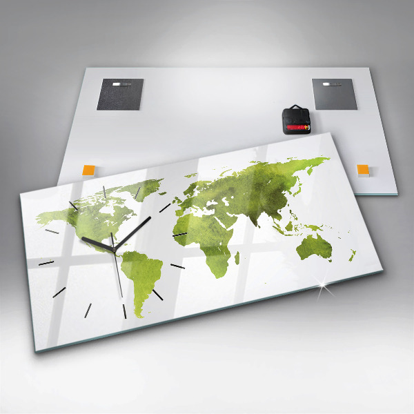 Vízszintes üvegóra Akvarell világtérkép