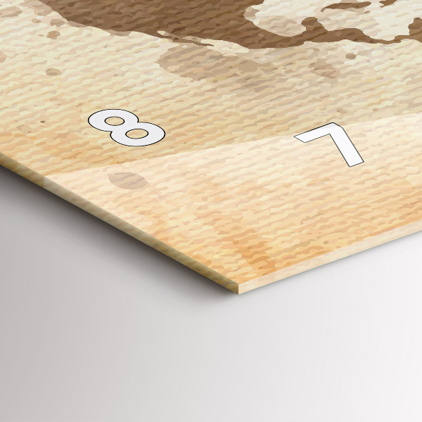 Vízszintes üvegóra Festett világtérkép