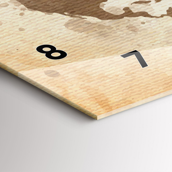 Vízszintes üvegóra Festett világtérkép