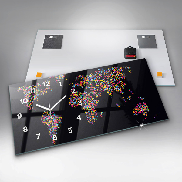 Vízszintes üvegóra Világtérkép pontokból