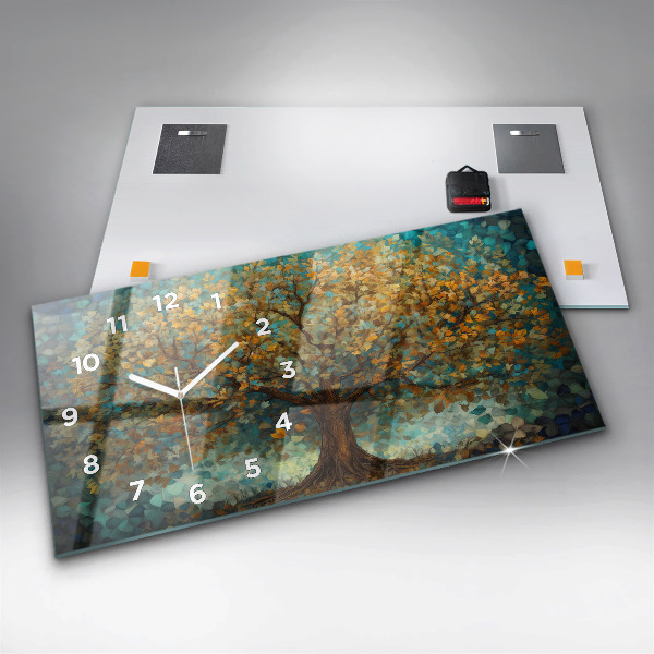 Vízszintes üvegóra Mozaik fa