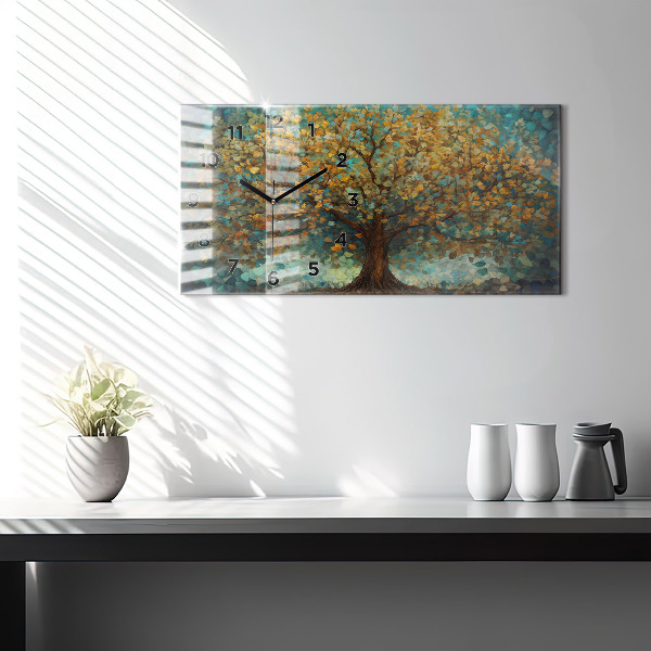 Vízszintes üvegóra Mozaik fa