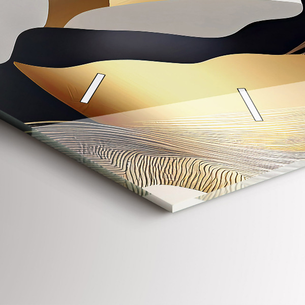 Vízszintes üvegóra Absztrakt arany hegyek