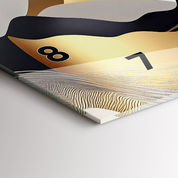 Vízszintes üvegóra Absztrakt arany hegyek