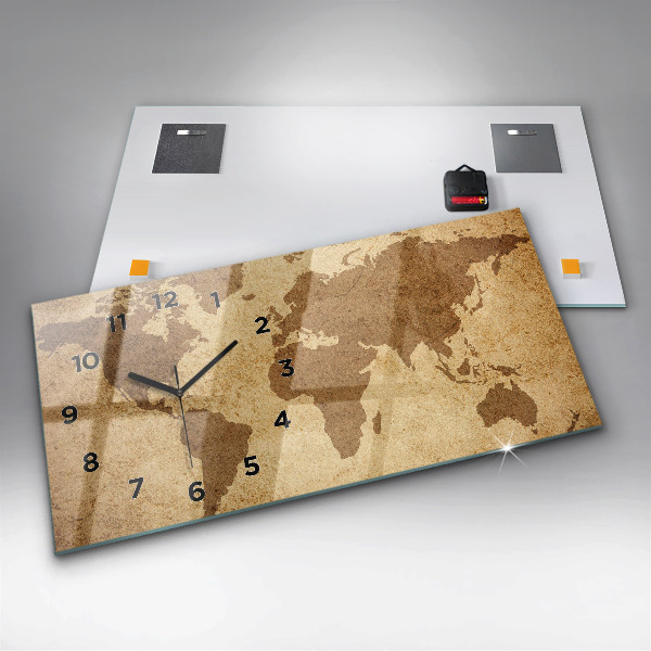 Vízszintes üvegóra Vintage világtérkép