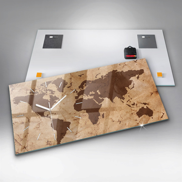 Vízszintes üvegóra Vintage világtérkép