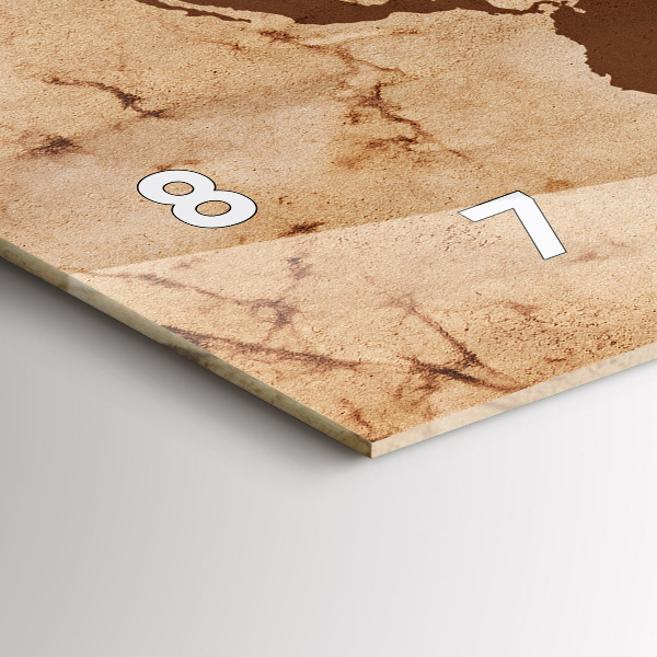 Vízszintes üvegóra Vintage világtérkép