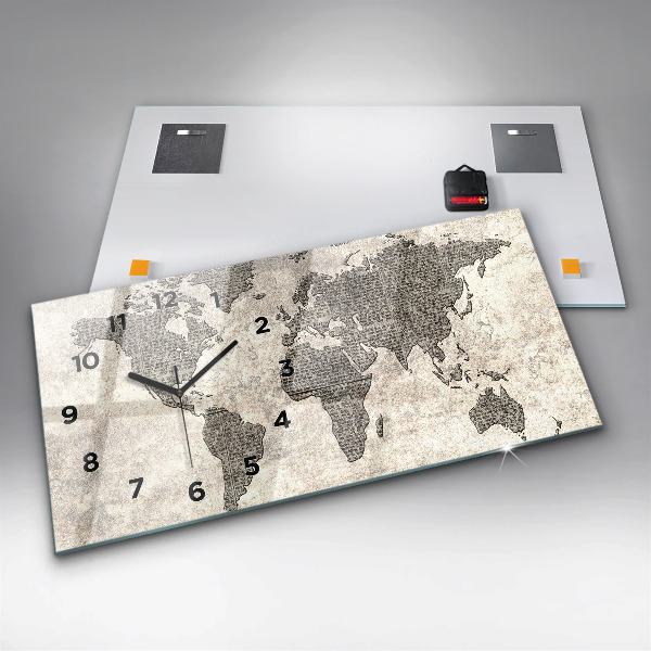 Vízszintes üvegóra Világtérkép újság