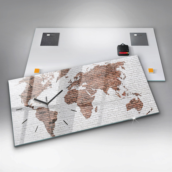 Vízszintes üvegóra Tégla világtérkép
