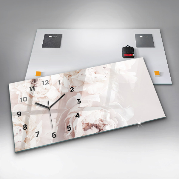 Vízszintes üvegóra Bazsarózsa virágok