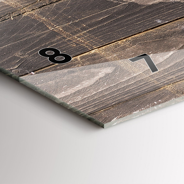 Vízszintes üvegóra Világtérkép fán