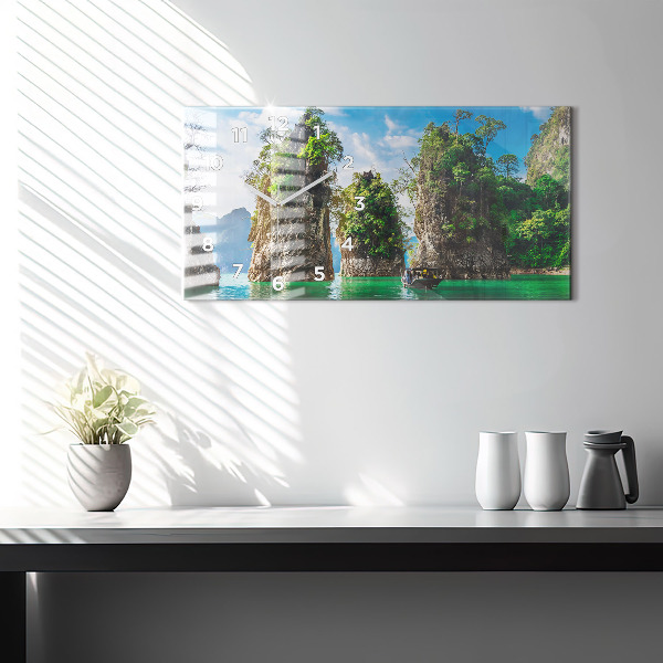 Vízszintes üvegóra Tó fák természet