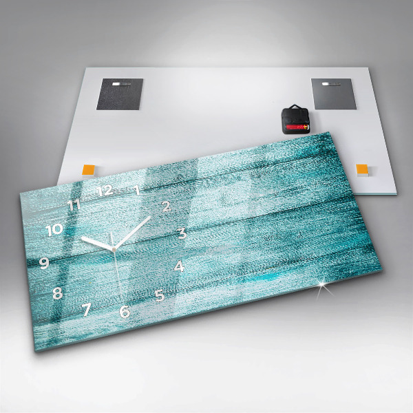 Vízszintes üvegóra Kék régi fa