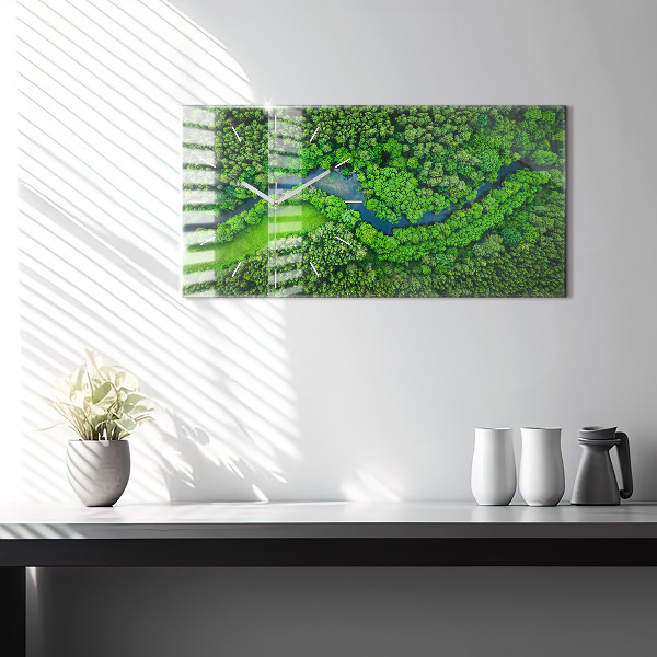 Vízszintes üvegóra Folyó az erdőben