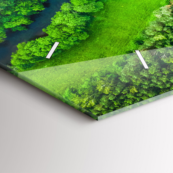 Vízszintes üvegóra Folyó az erdőben