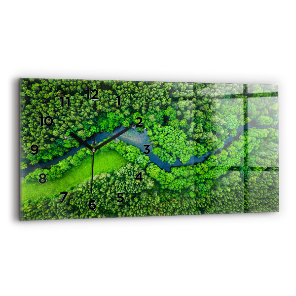 Vízszintes üvegóra Folyó az erdőben