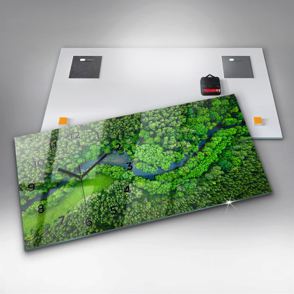 Vízszintes üvegóra Folyó az erdőben