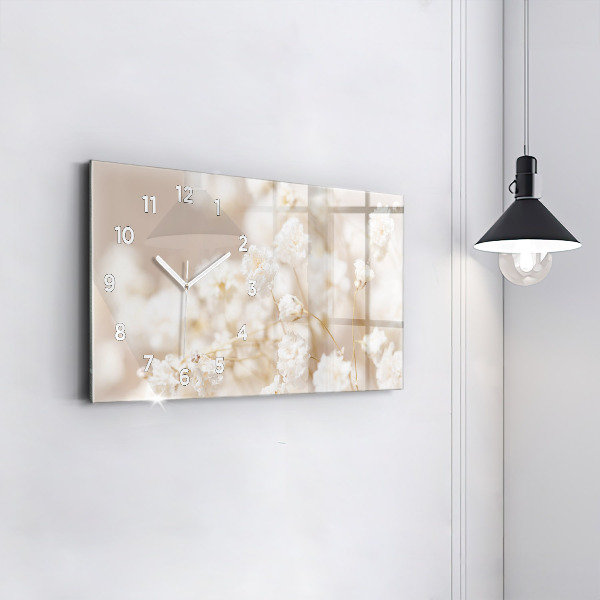 Vízszintes üvegóra Kis fehér virágok