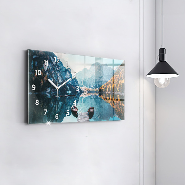 Vízszintes üvegóra Csónakok a tavon