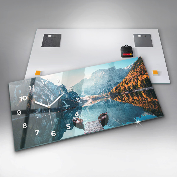 Vízszintes üvegóra Csónakok a tavon