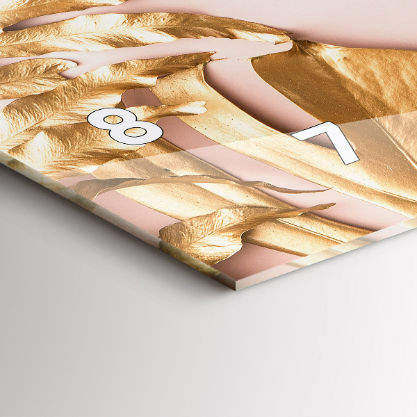 Vízszintes üvegóra Arany trópusi levelek