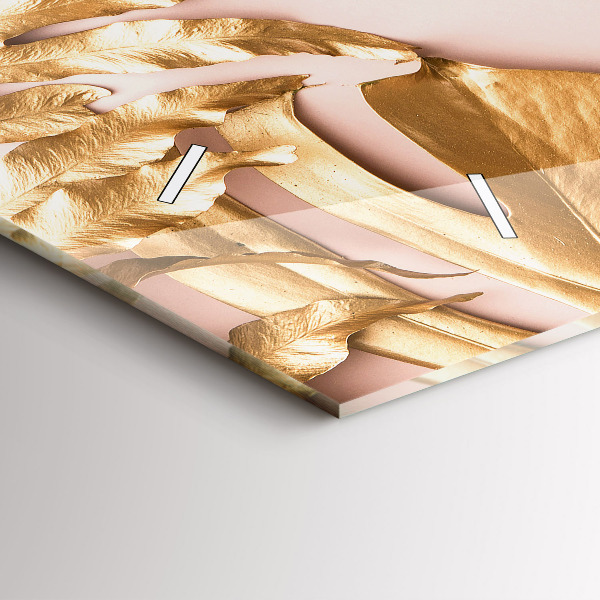 Vízszintes üvegóra Arany trópusi levelek