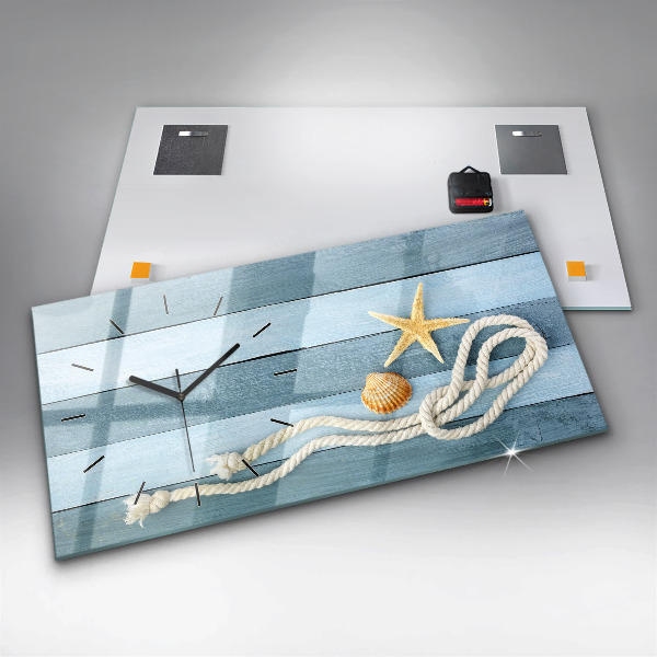 Vízszintes üvegóra Deszkák csíkok és héj