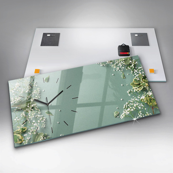 Vízszintes üvegóra Finom virágok