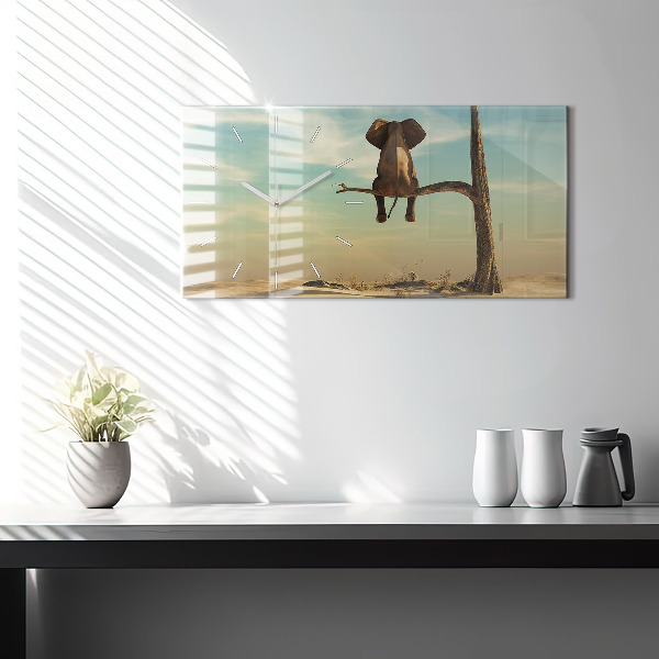 Vízszintes üvegóra Elefánt a fán