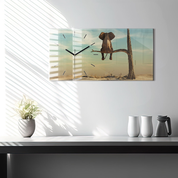 Vízszintes üvegóra Elefánt a fán