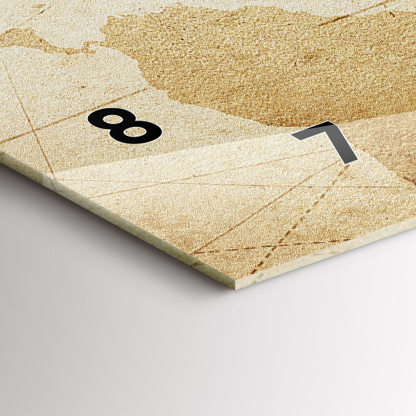 Vízszintes üvegóra Vintage világtérkép