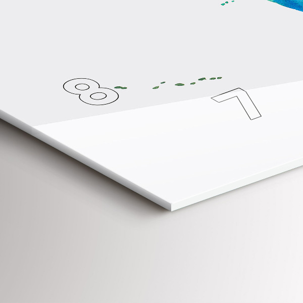 Vízszintes üvegóra Akvarell térkép a világról