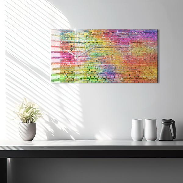 Vízszintes üvegóra Festett fal