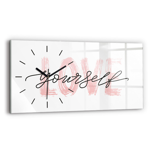 Vízszintes üvegóra Szeresd magad felirat