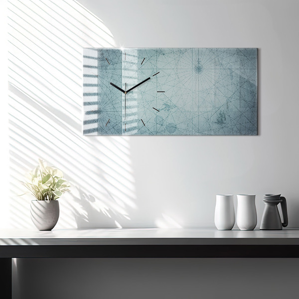 Vízszintes üvegóra Vintage térkép
