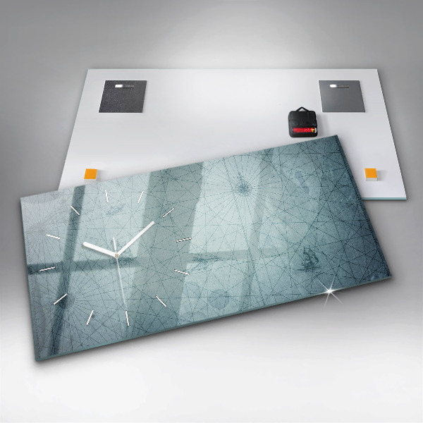 Vízszintes üvegóra Vintage térkép