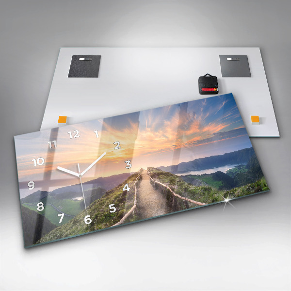 Vízszintes üvegóra Hegyi táj