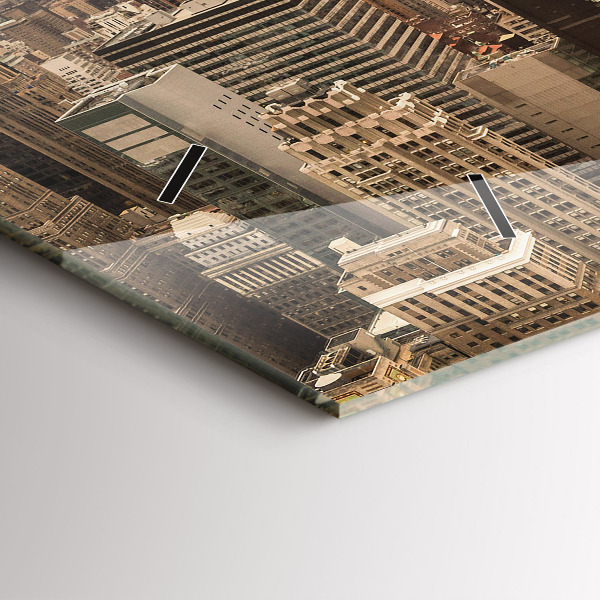 Vízszintes üvegóra Városi táj