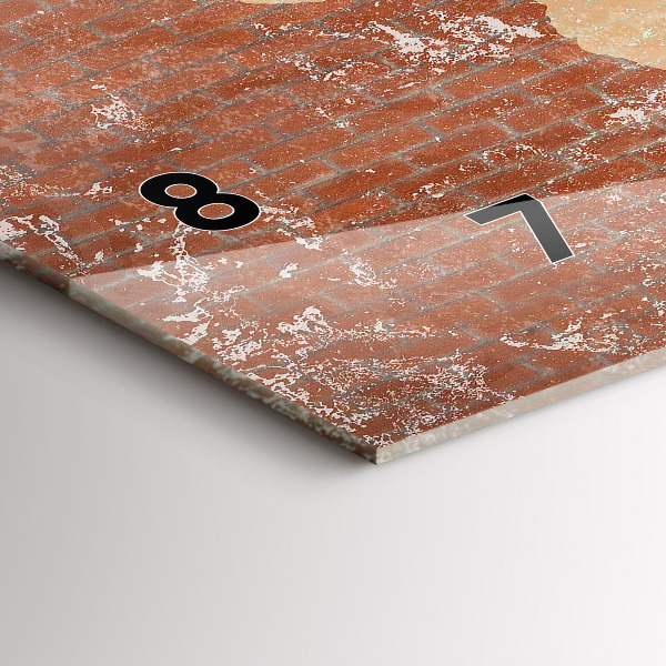 Vízszintes üvegóra Világtérkép téglán