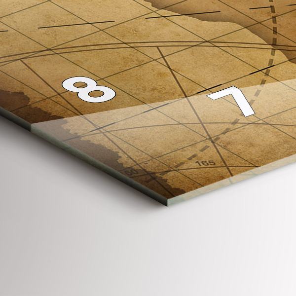 Vízszintes üvegóra Vintage világtérkép