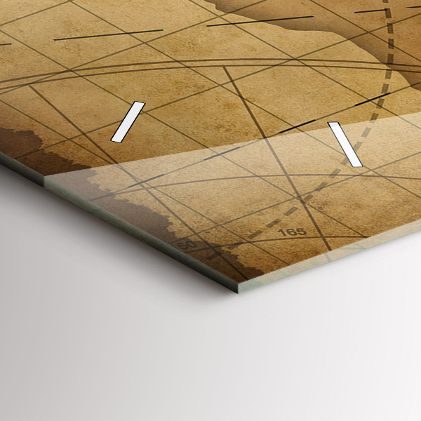 Vízszintes üvegóra Vintage világtérkép