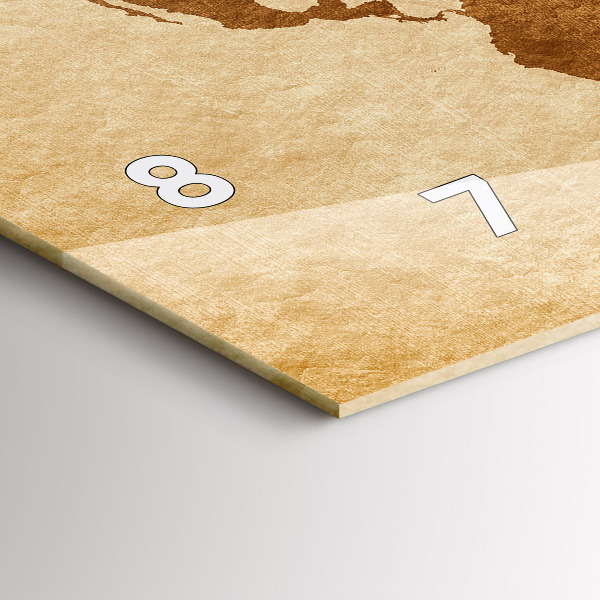 Vízszintes üvegóra Régi stílusú világtérkép