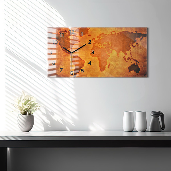 Vízszintes üvegóra Nagy világtérkép