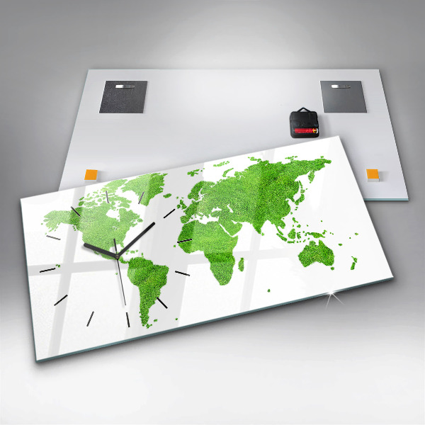 Vízszintes üvegóra Zöld fű térkép